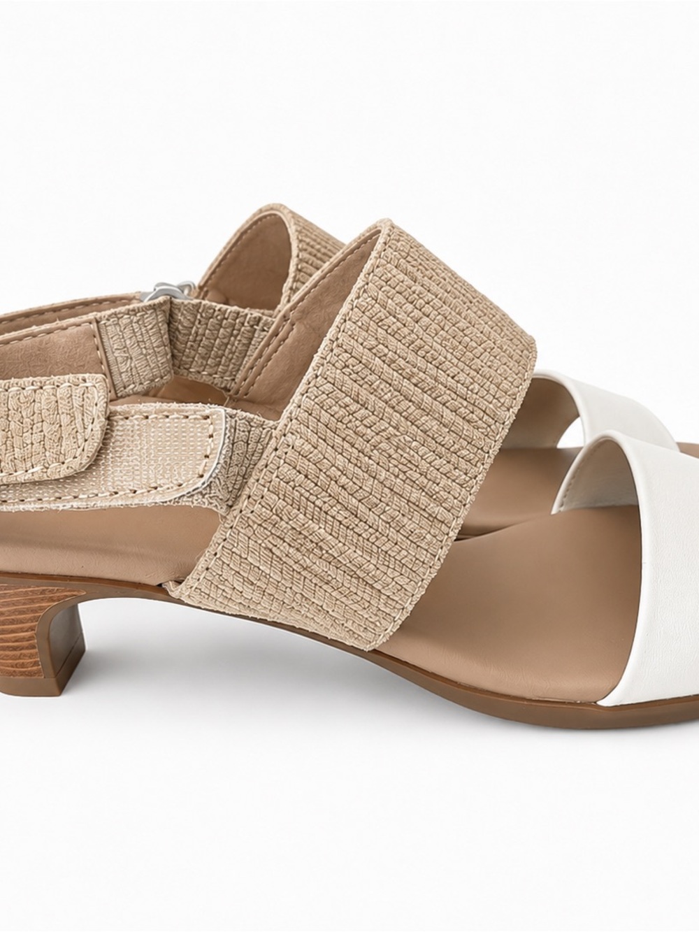 Munro Neutral Two Tone Comfort Sandals Low Heel Ankle Strap 7.5N - Picture 5 of 7